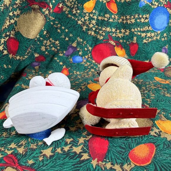 Lot Of 2 Dept 56 Billy Buttons Ornaments Snowman Skiing Moose Fishing Boat Tag - Picture 13 of 13